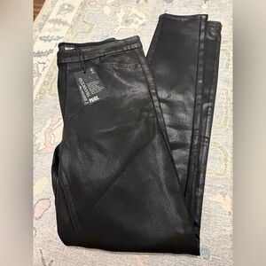 PAIGE Coated Black Pants